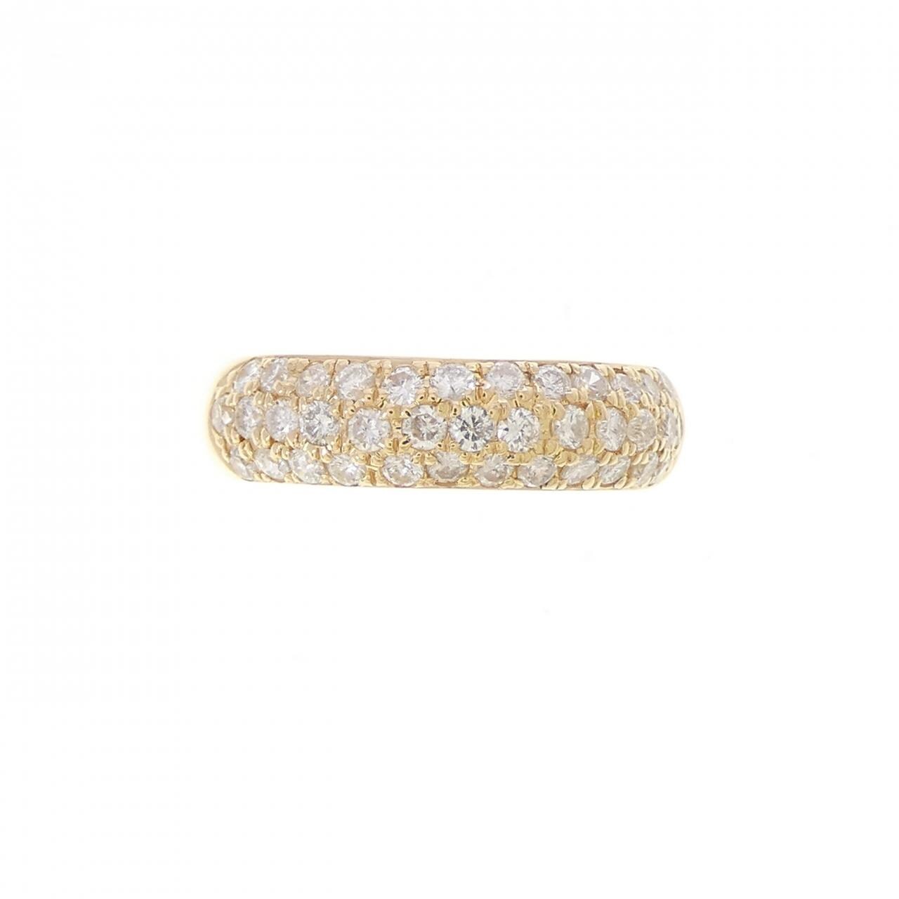 K18YG パヴェ ダイヤモンド ピンキーリング 0.37CT