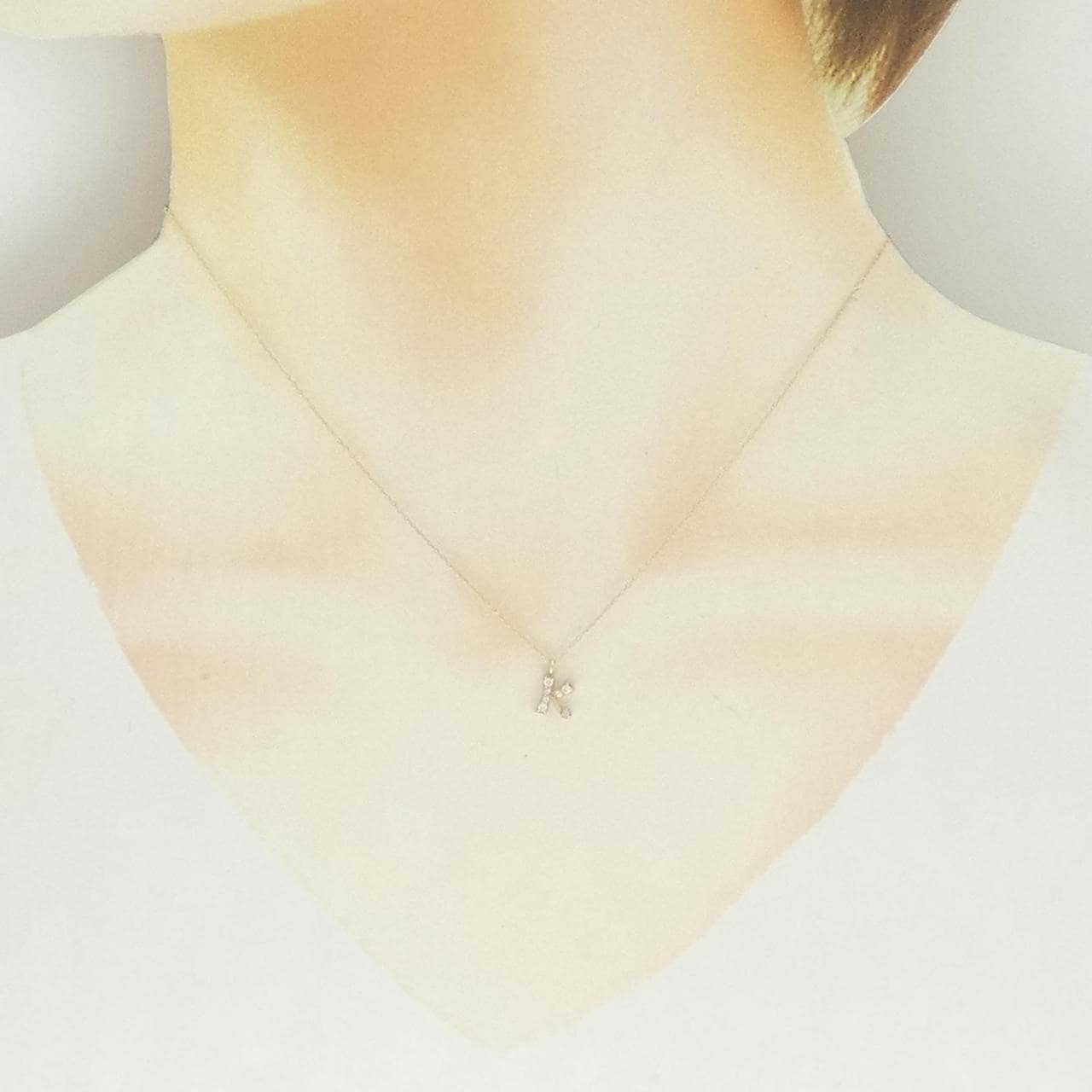 K10YG イニシャルK ダイヤモンド ネックレス 0.05CT