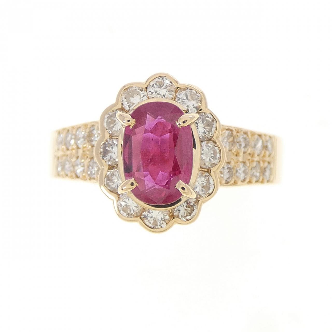 K18YG ルビー リング 0.87CT