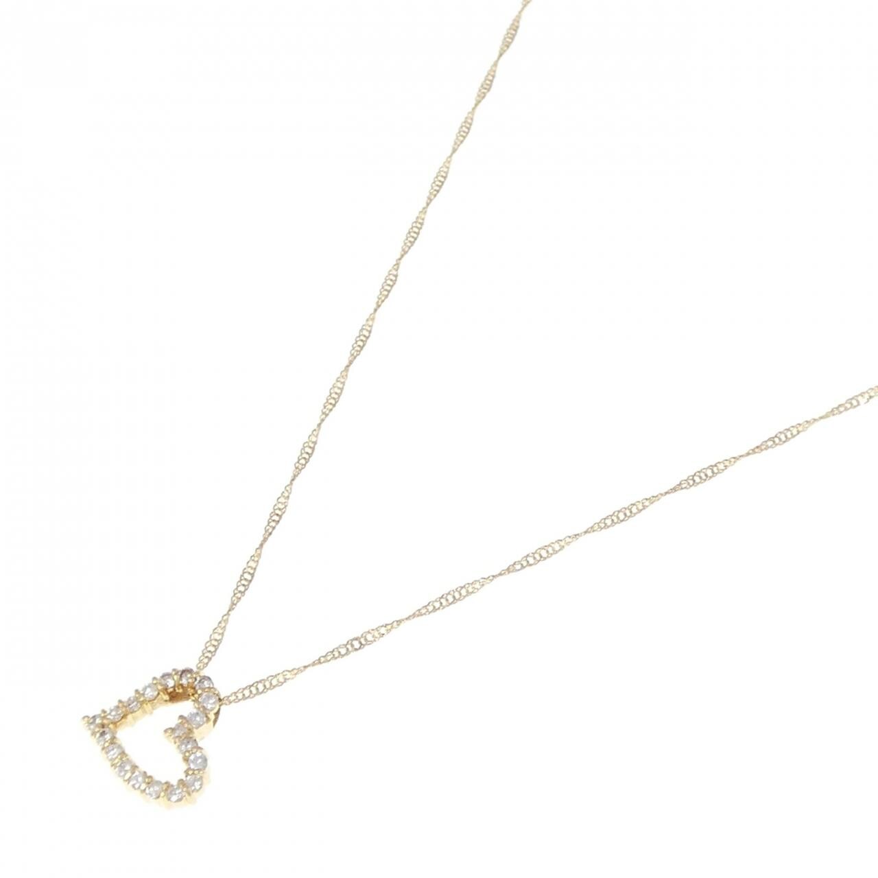 K18YG ハート ダイヤモンド ネックレス 0.17CT