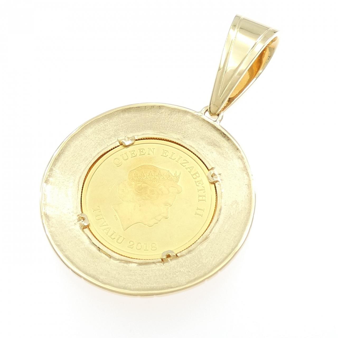 K18YG(枠) コイン ペンダント