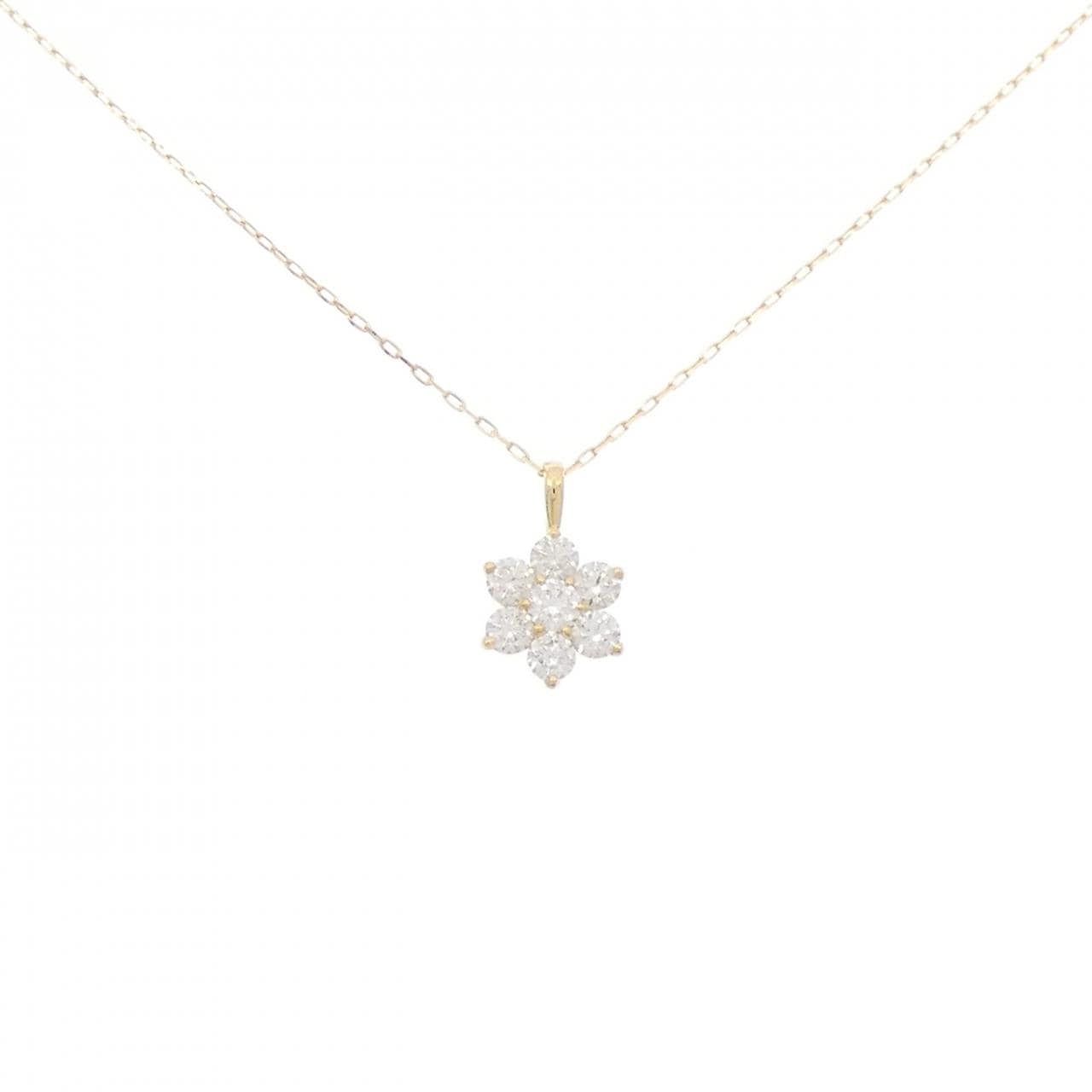 [BRAND NEW] K18YG Flower Diamond Necklace