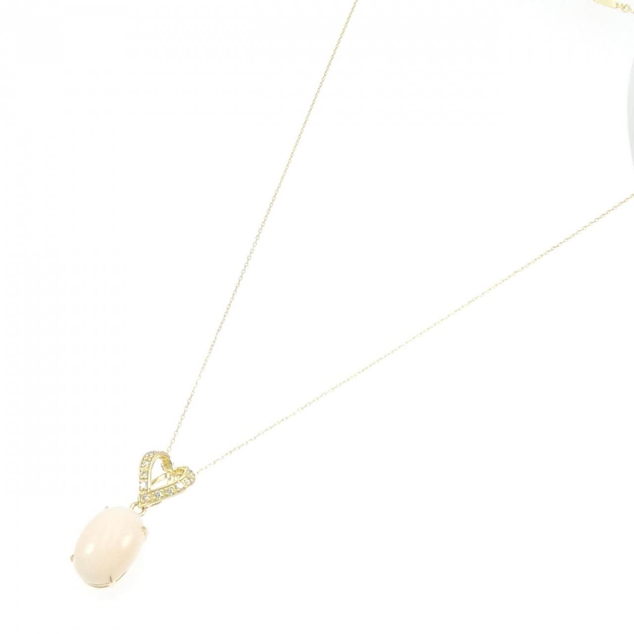 K18YG ハート サンゴ ネックレス 4.89CT