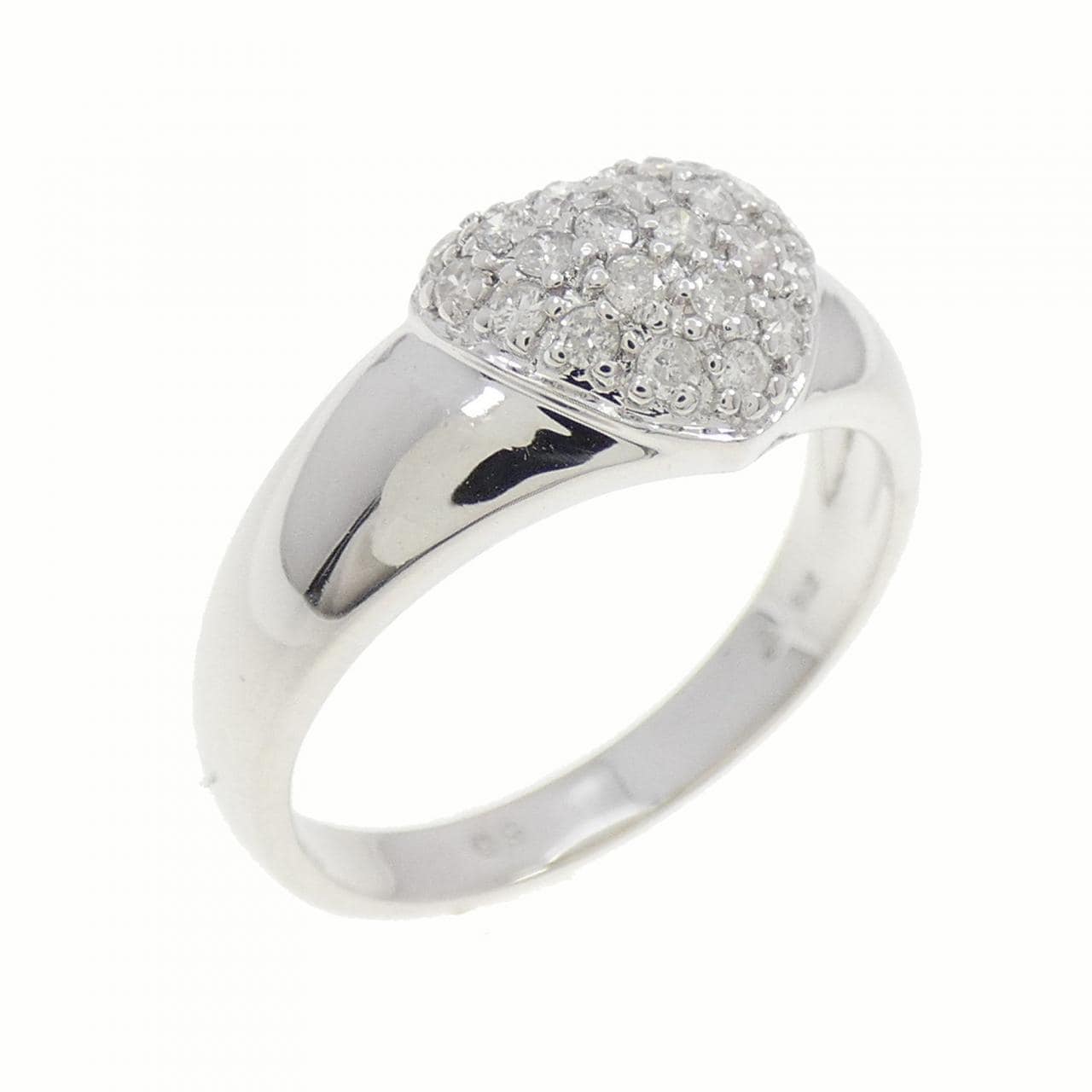 K18WG ハート ダイヤモンド リング 0.24CT