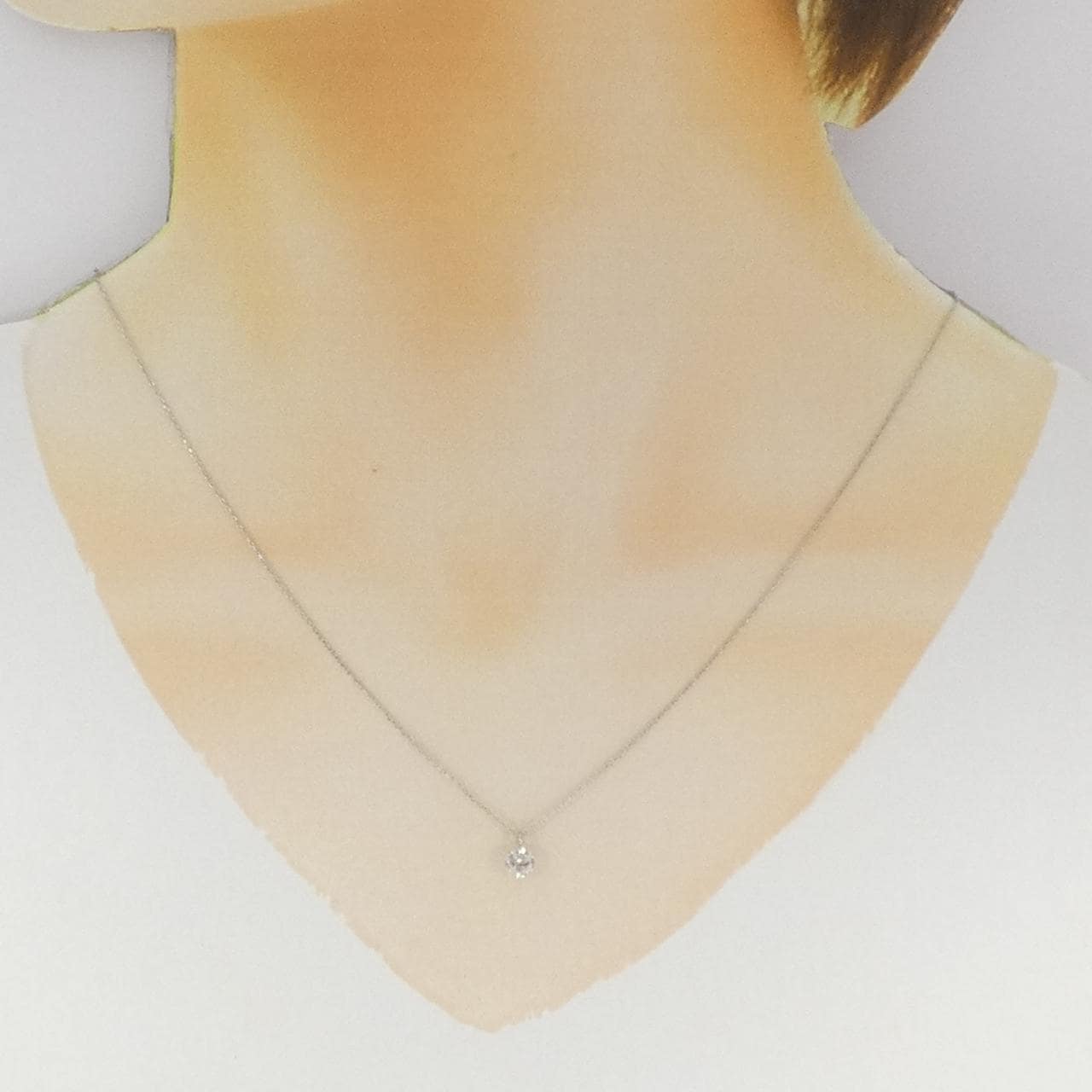 PT900/PT850 ソリティア ダイヤモンド ネックレス 0.30CT