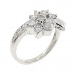 PT900 フラワー ダイヤモンド リング 0.50CT