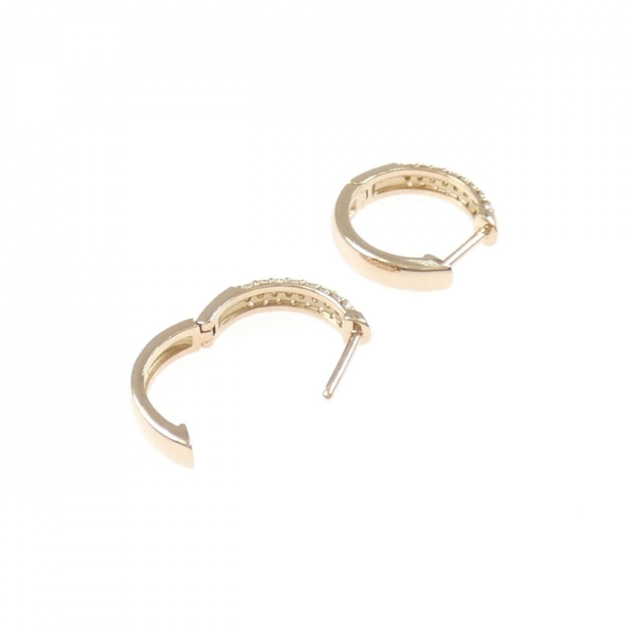 K18PG ダイヤモンド フープ ピアス 0.32CT