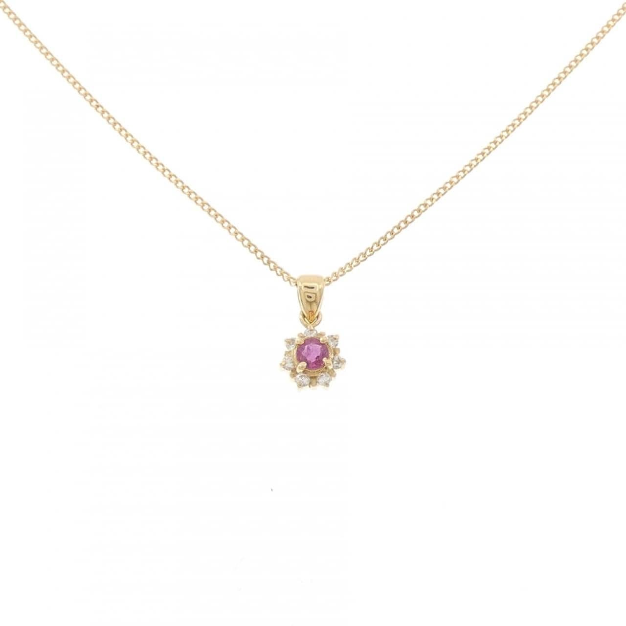 K18YG ルビー ネックレス 0.14CT