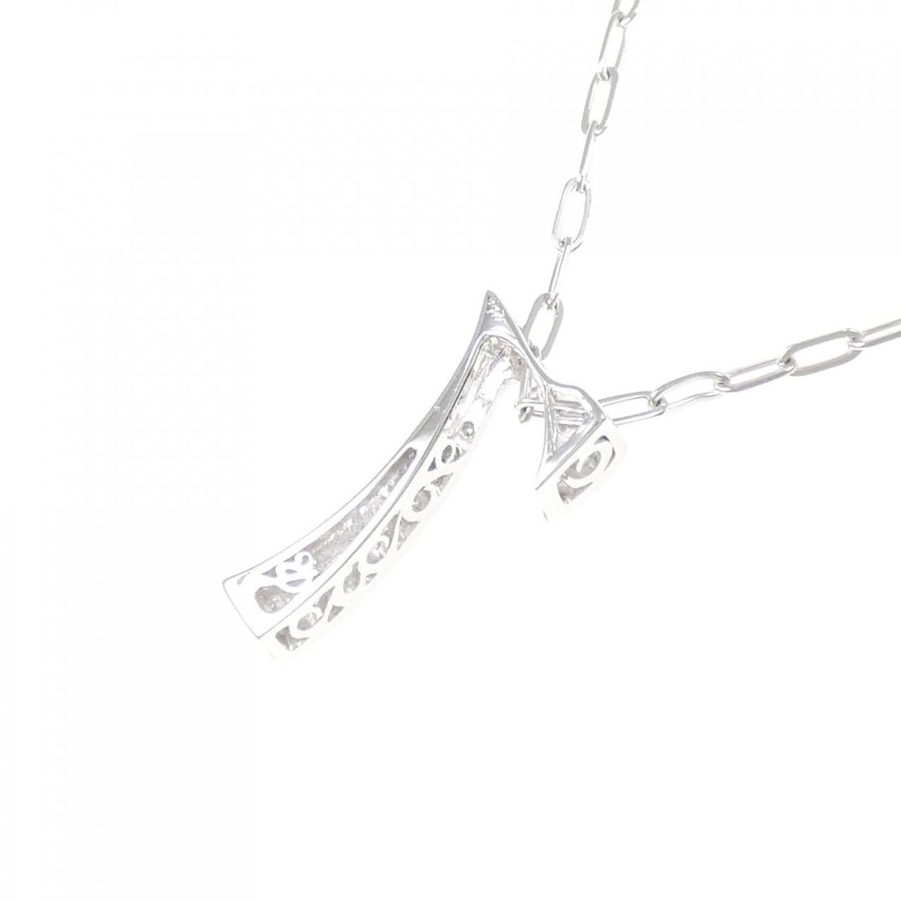 K18WG ナンバー7 ダイヤモンド ネックレス 0.17CT
