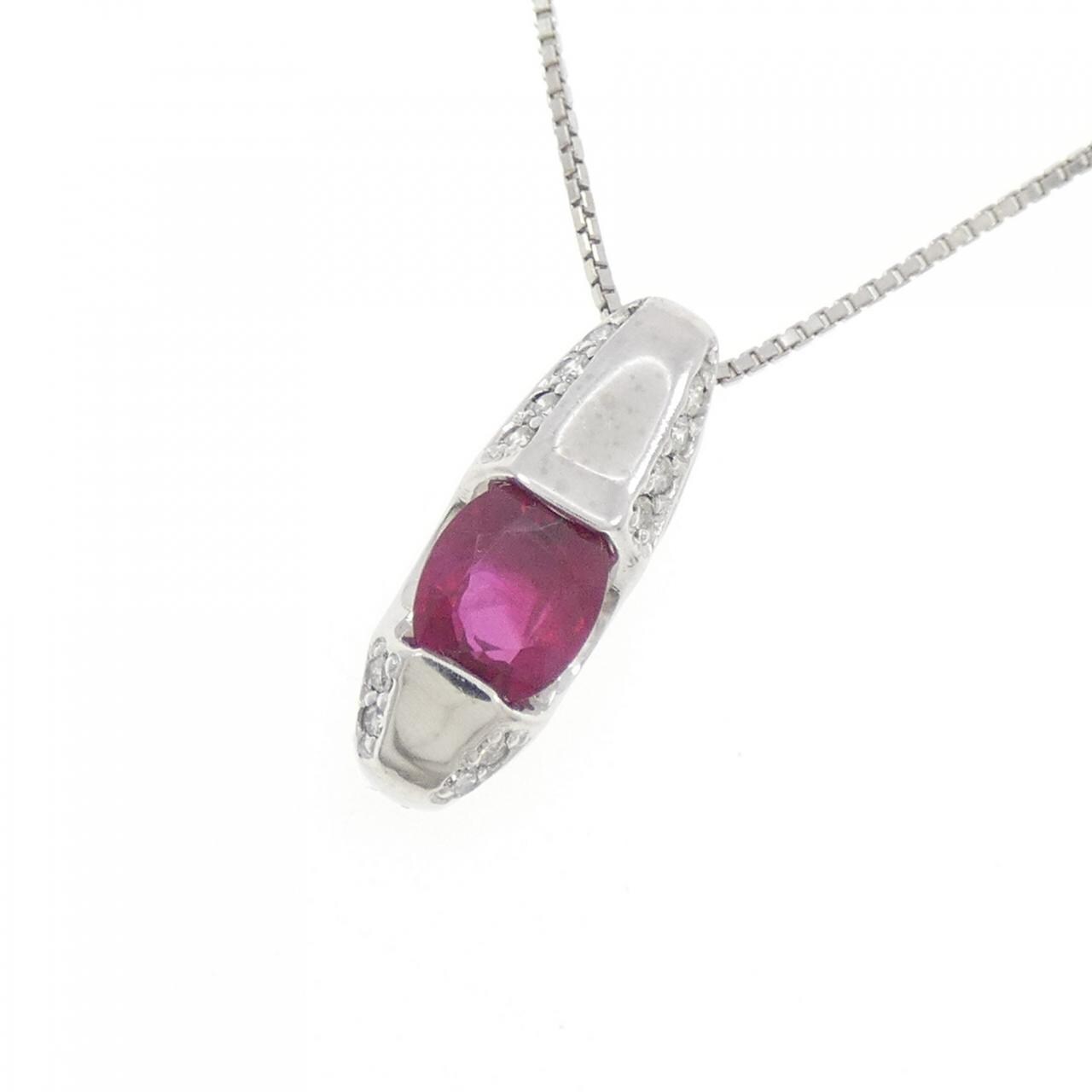PT ルビー ネックレス 0.72CT