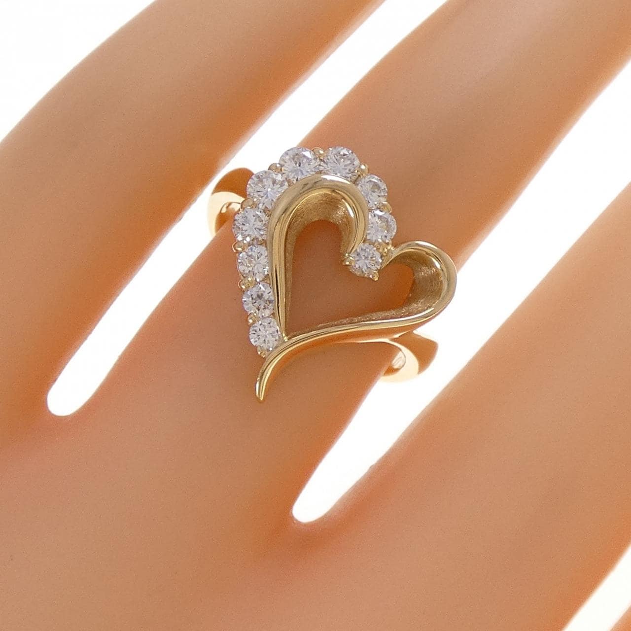K18YG ハート ダイヤモンド リング 0.50CT