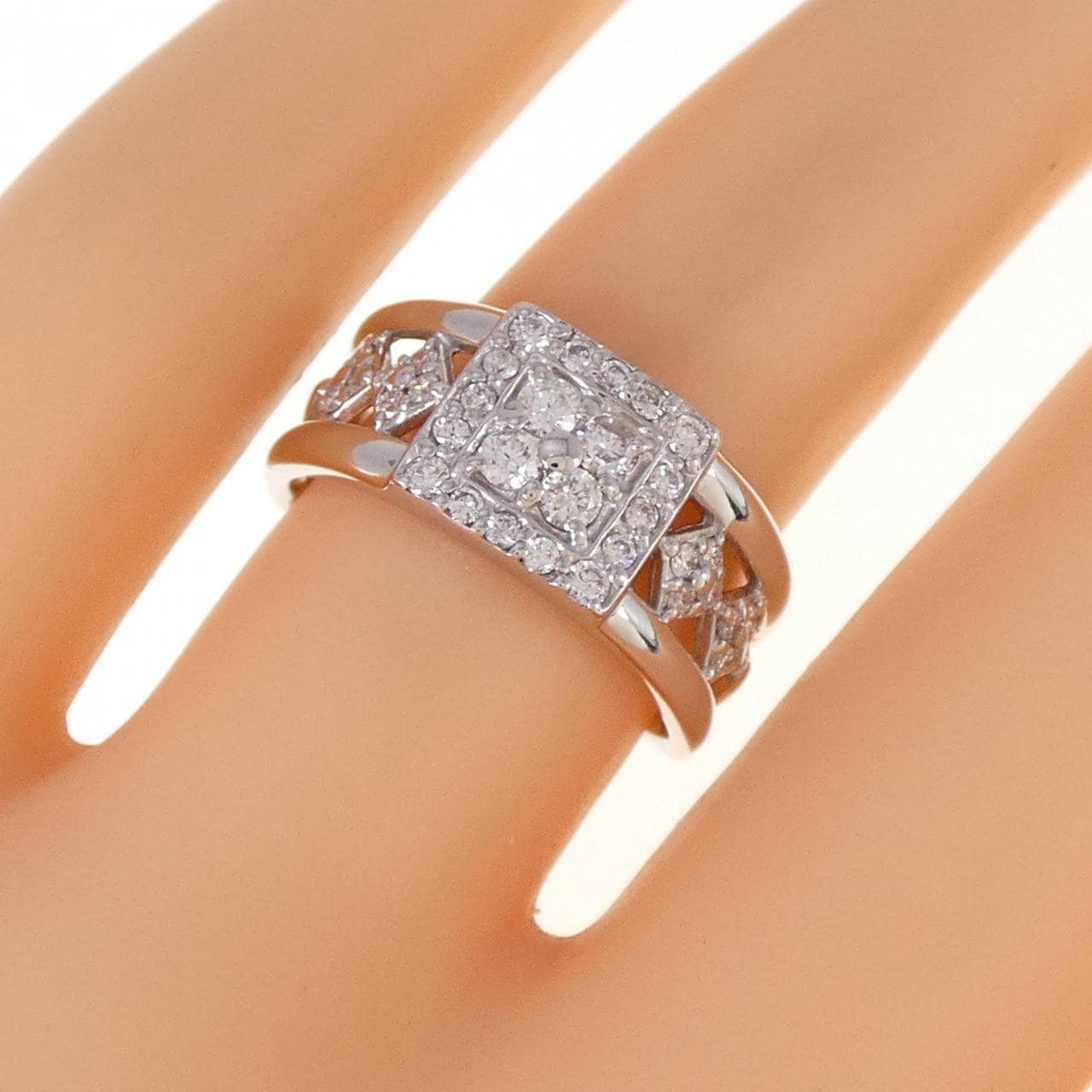 K18WG ダイヤモンド リング 0.16CT