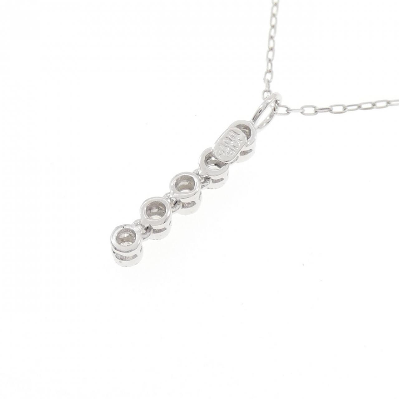 K18WG ダイヤモンド ネックレス 0.12CT