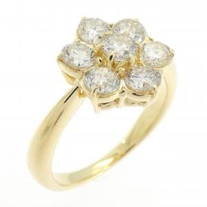 K18YG フラワー ダイヤモンド リング 1.05CT