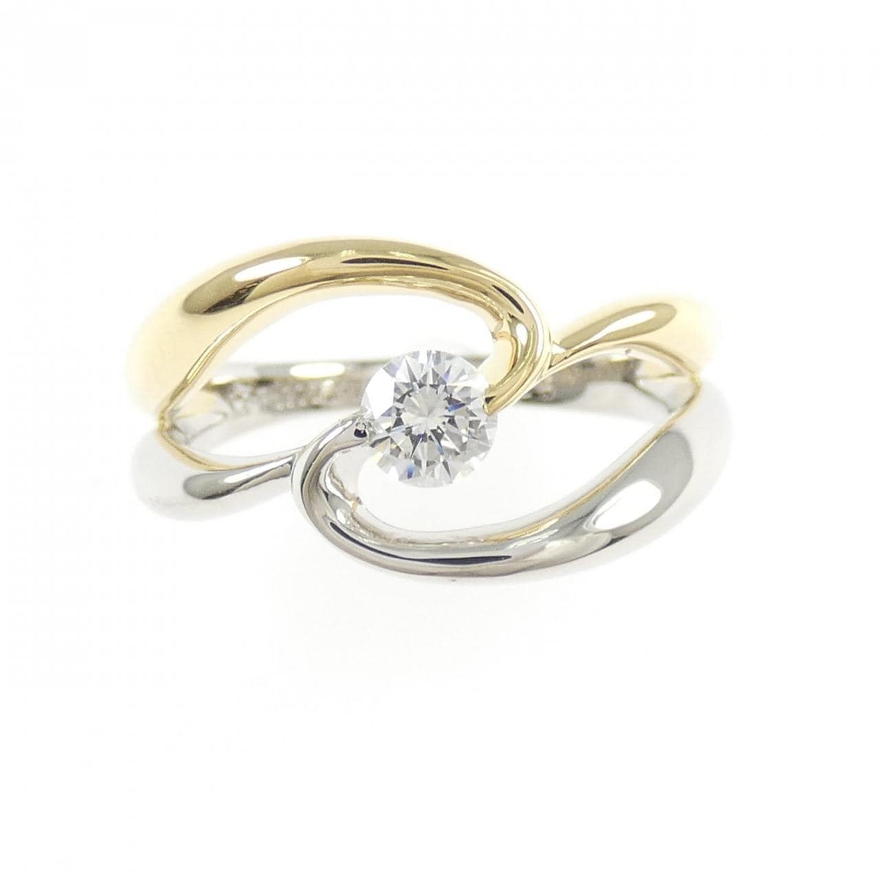 K18YG/PT900 ダイヤモンド リング 0.25CT
