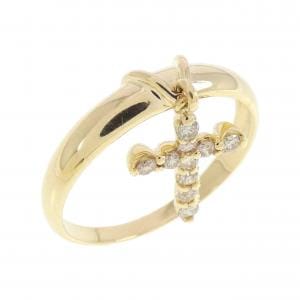 K18YG クロス ダイヤモンド リング 0.15CT