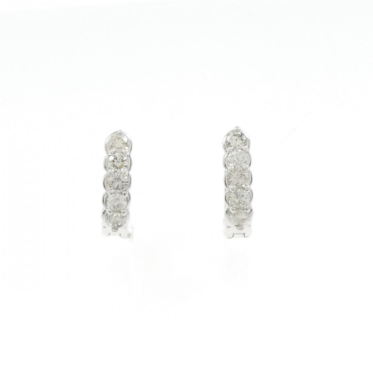 K18WG ダイヤモンド ピアス 0.50CT