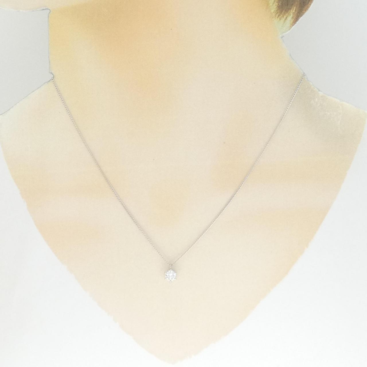 PT900/PT850 ソリティア ダイヤモンド ネックレス 0.412CT