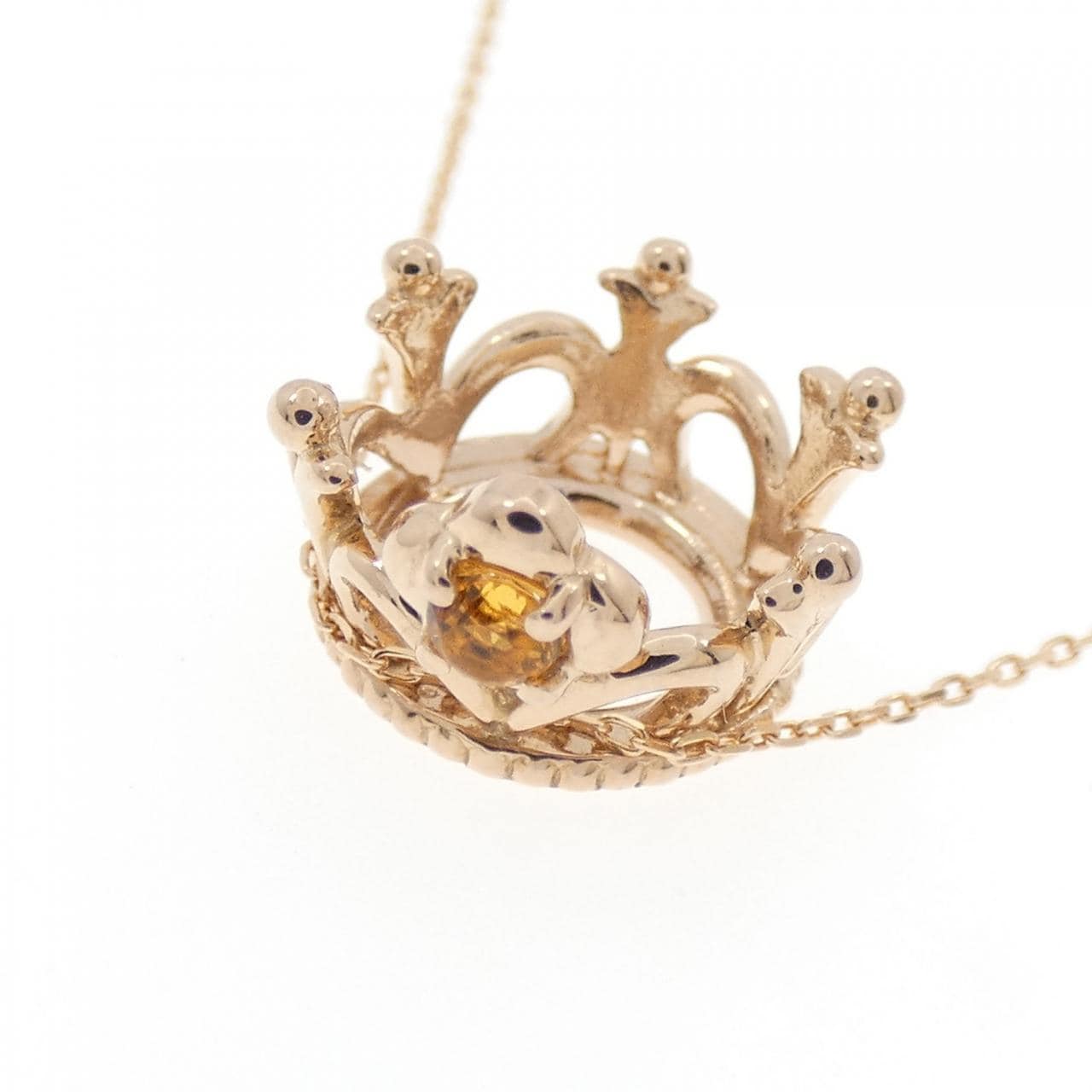K18PG クラウン シトリン ネックレス