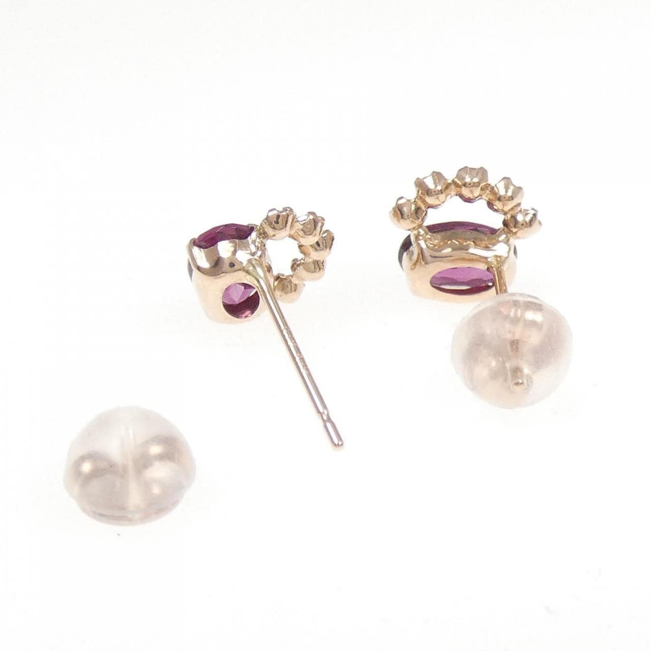 K18PG/K10PG ガーネット ピアス