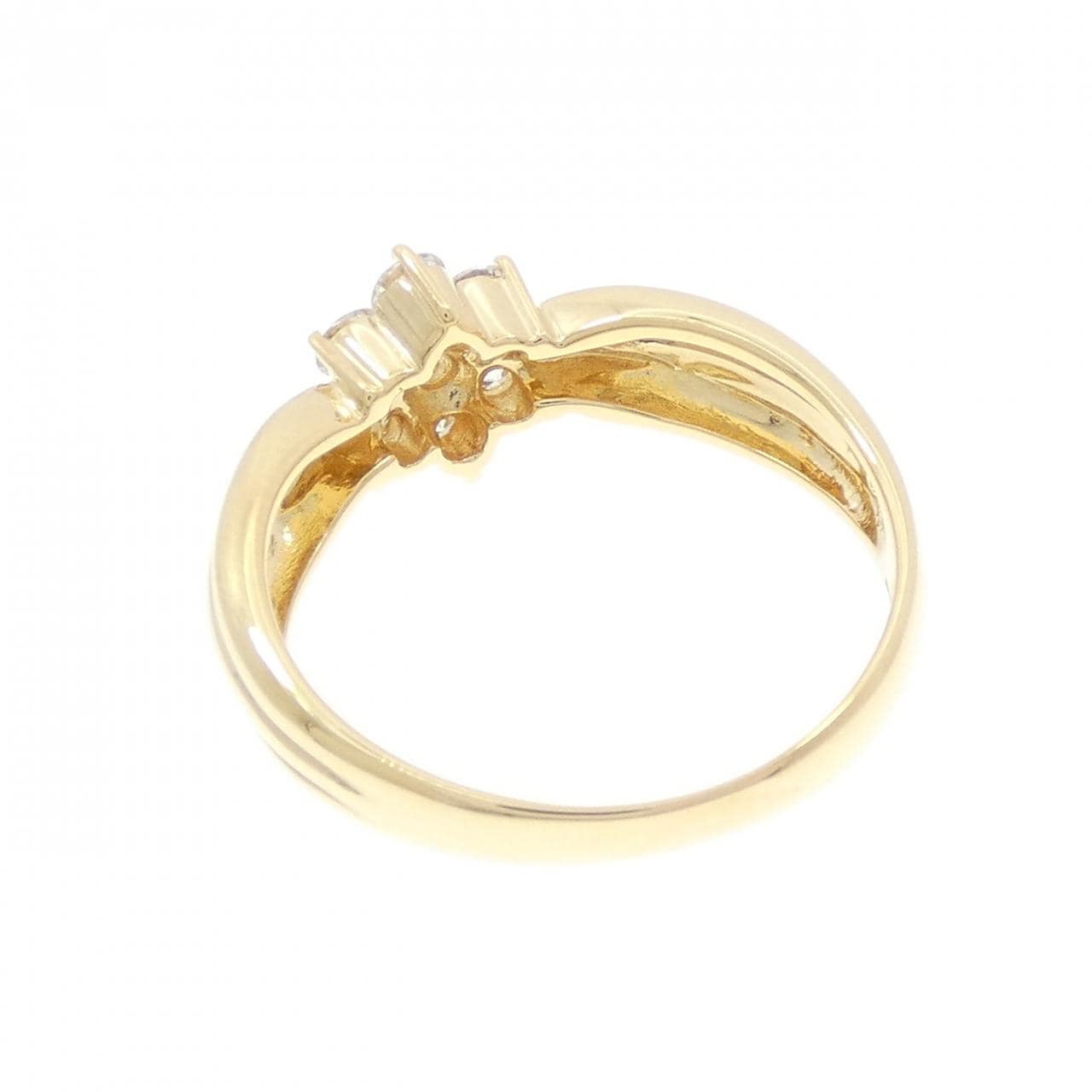 K18YG フラワー ダイヤモンド リング 0.50CT