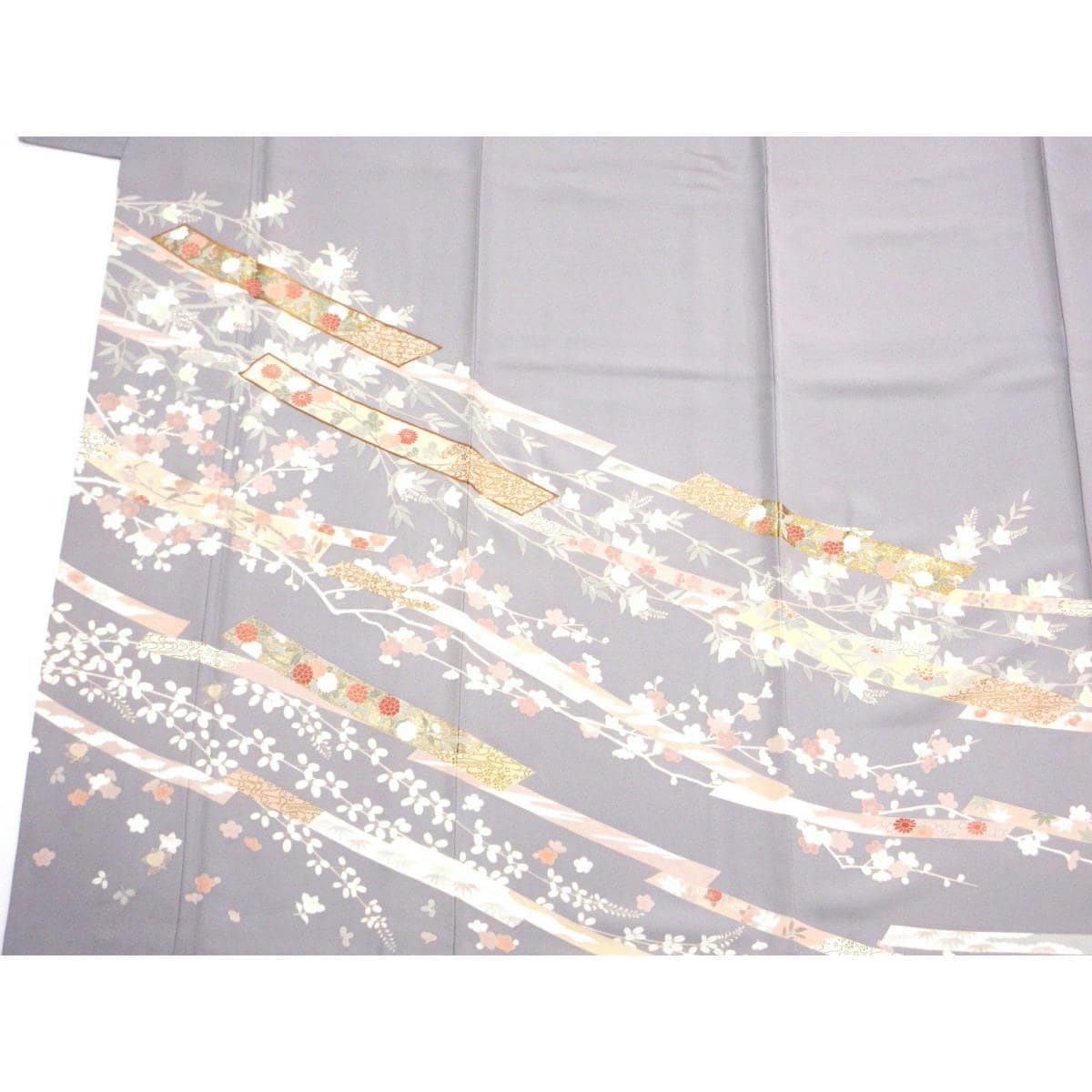 訪問着　友禅金彩加工　刺繍入り
