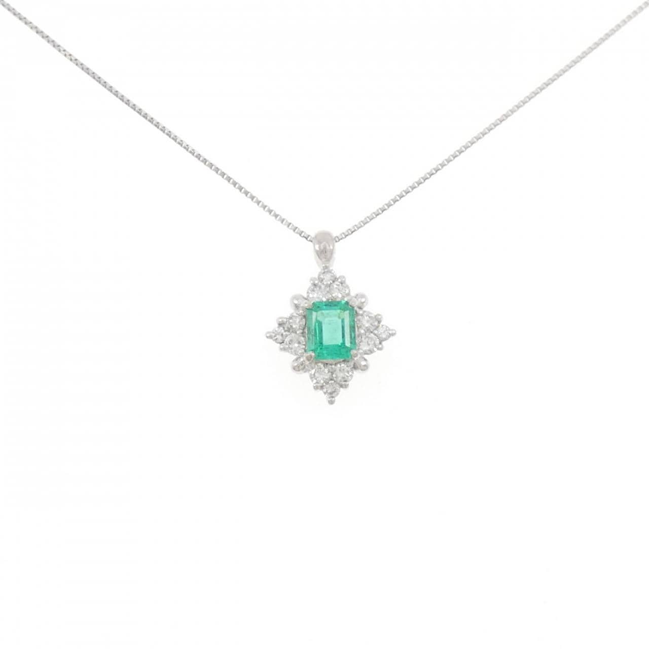 PT900/PT850 エメラルド ネックレス 0.38CT