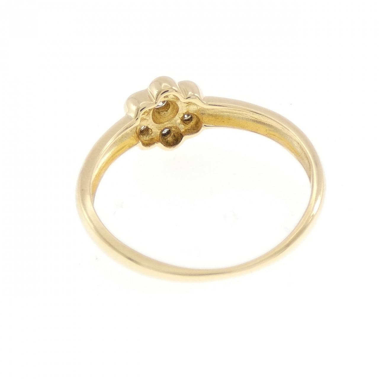 K18YG フラワー ダイヤモンド リング 0.15CT