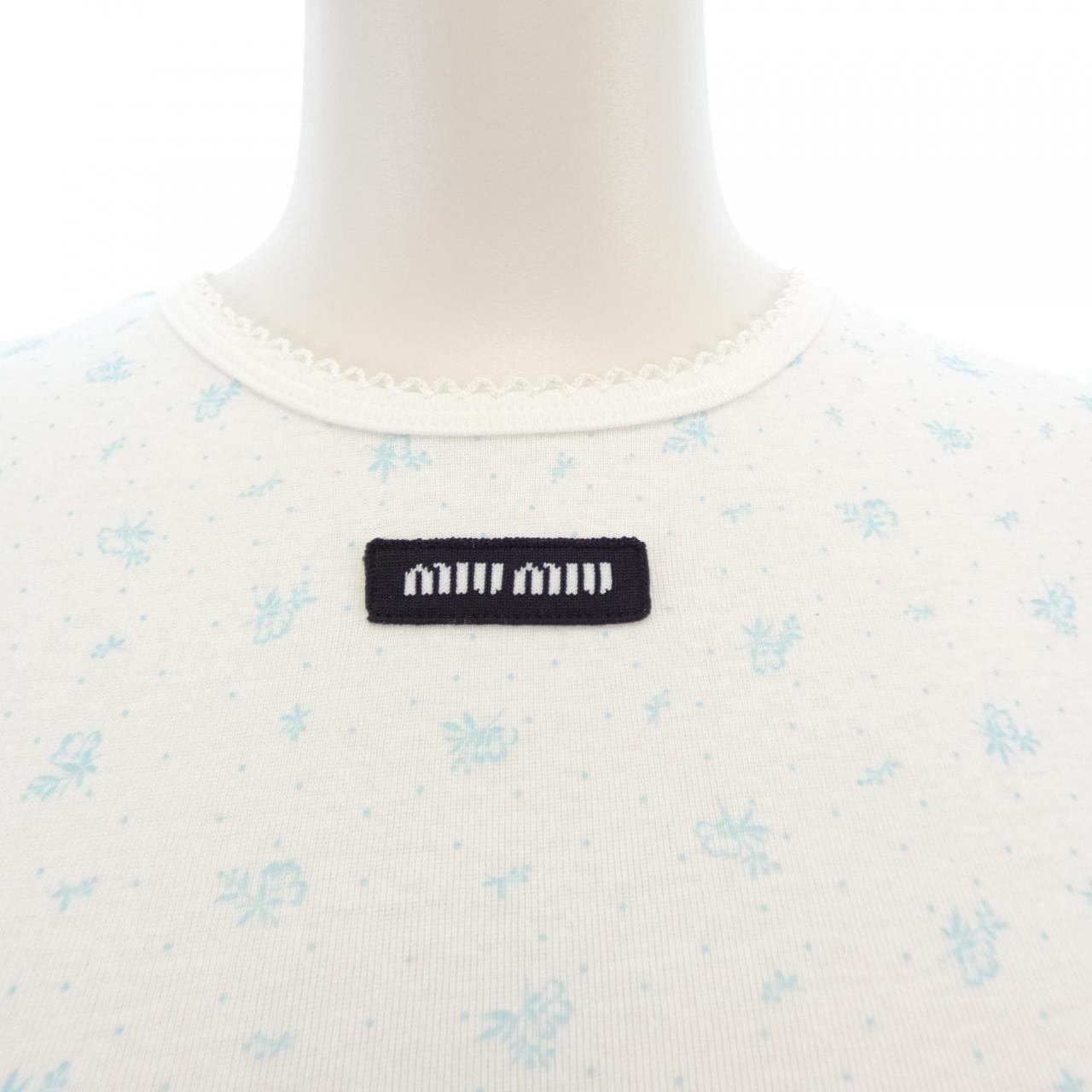 ミュウミュウ MIU MIU リブ編み ジャージー MJNA08 SOOO 18ZU Tシャツ