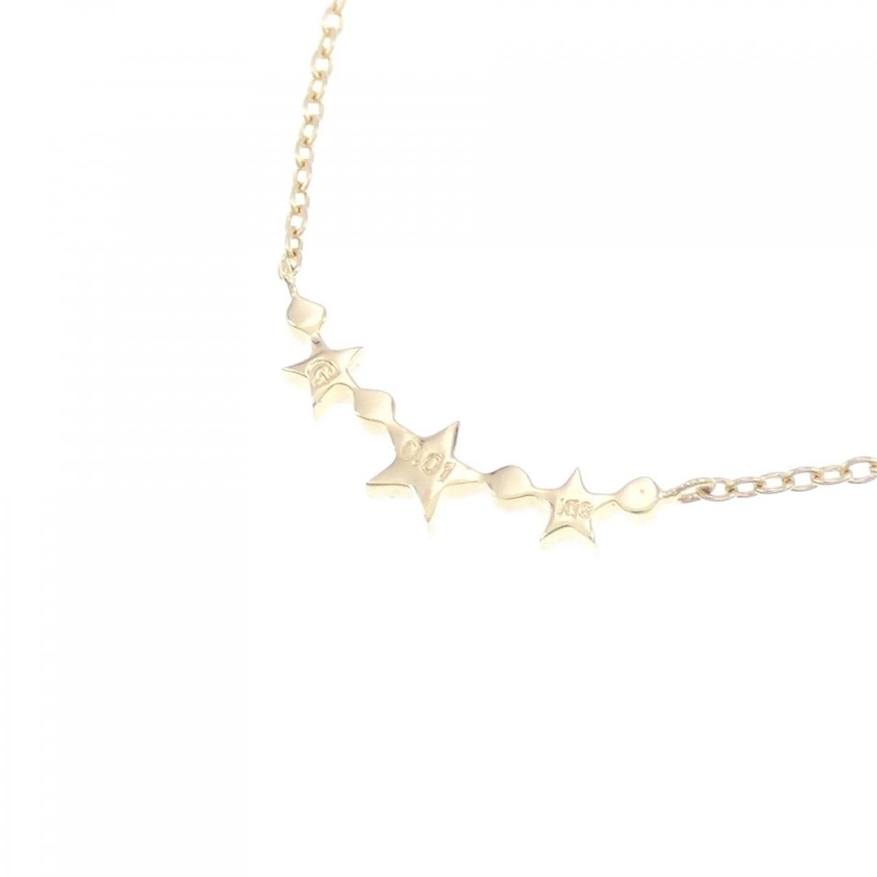 K18YG star Diamond necklace 0.01CT