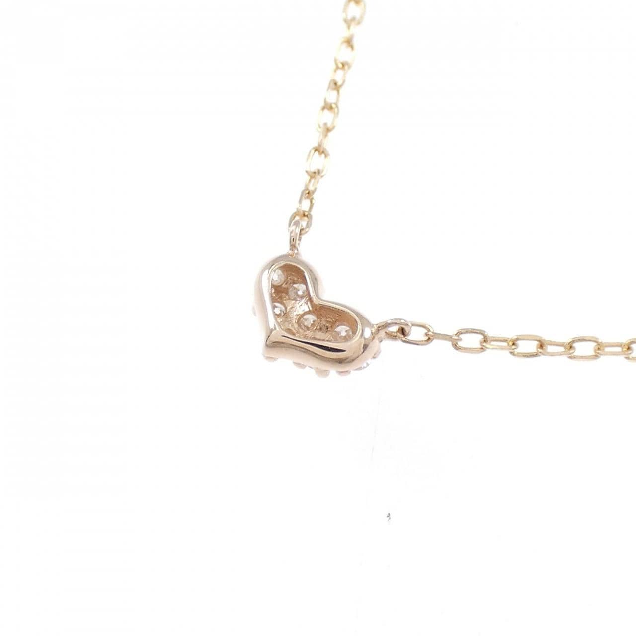 K10PG ハート ダイヤモンド ネックレス