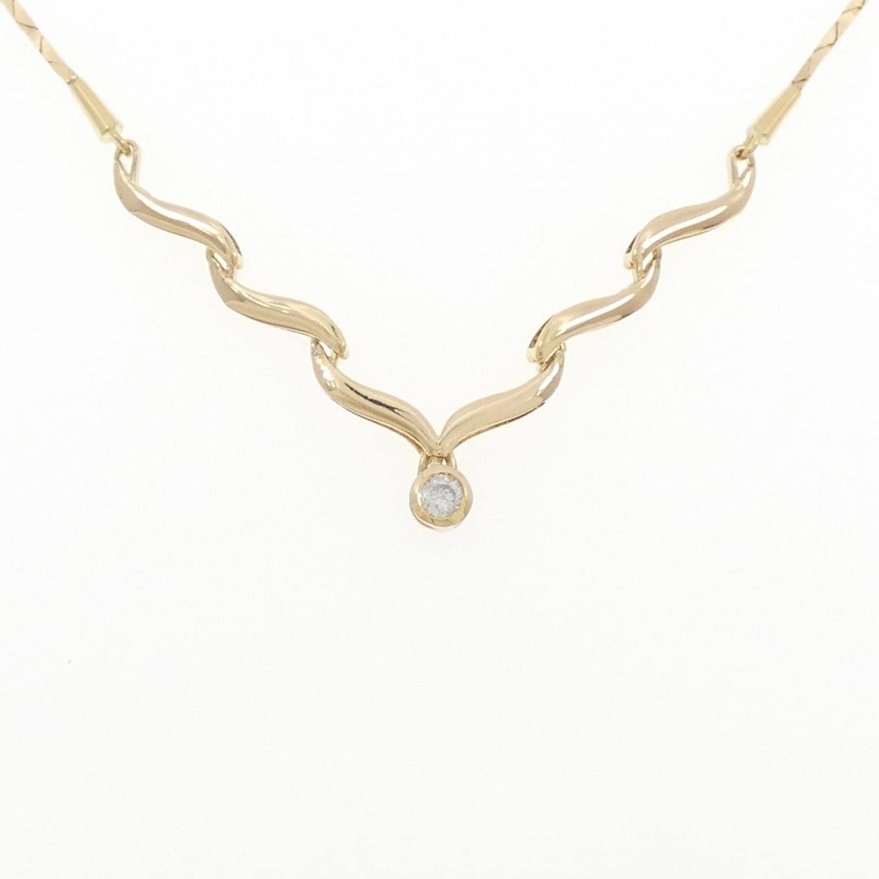 K18YG ダイヤモンド ネックレス 0.12CT