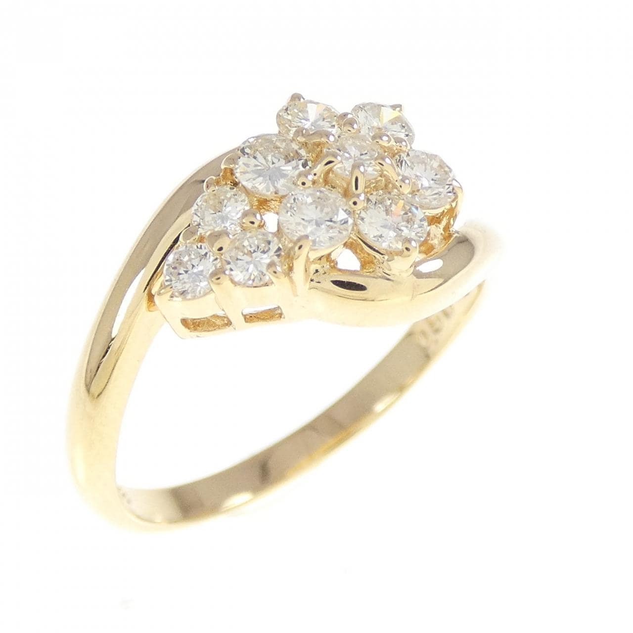 K18YG フラワー ダイヤモンド リング 0.50CT