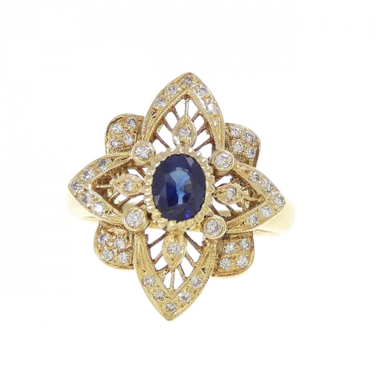 K18YG サファイヤ リング 0.42CT