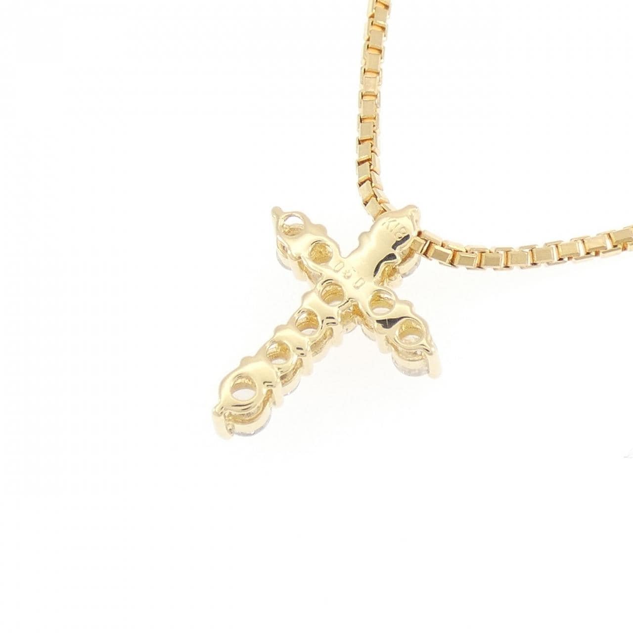K18YG クロス ダイヤモンド ネックレス 0.50CT