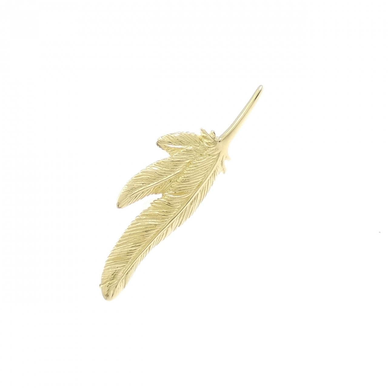 K18YG リーフ ブローチ