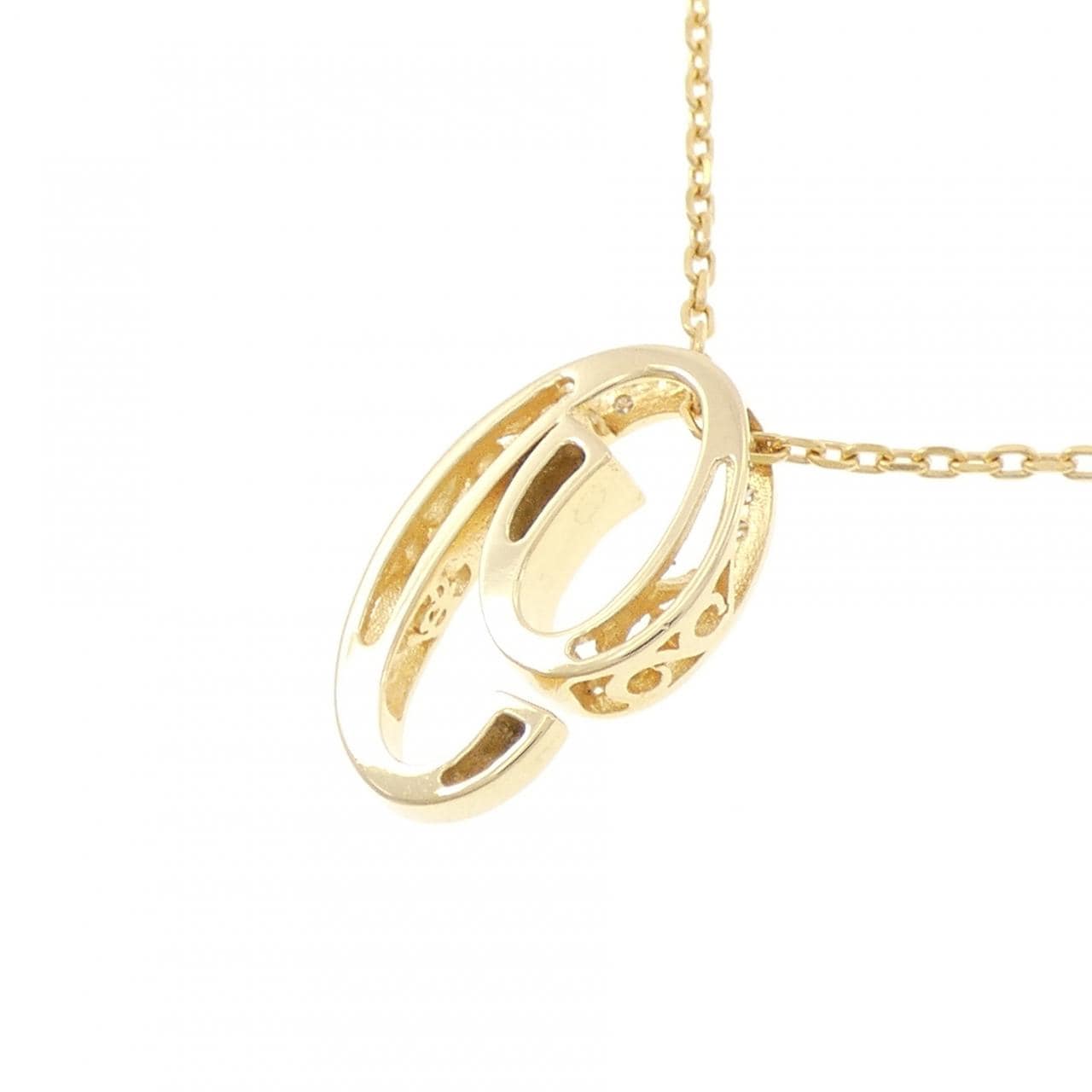 K18YG ナンバー9 ダイヤモンド ネックレス 0.17CT