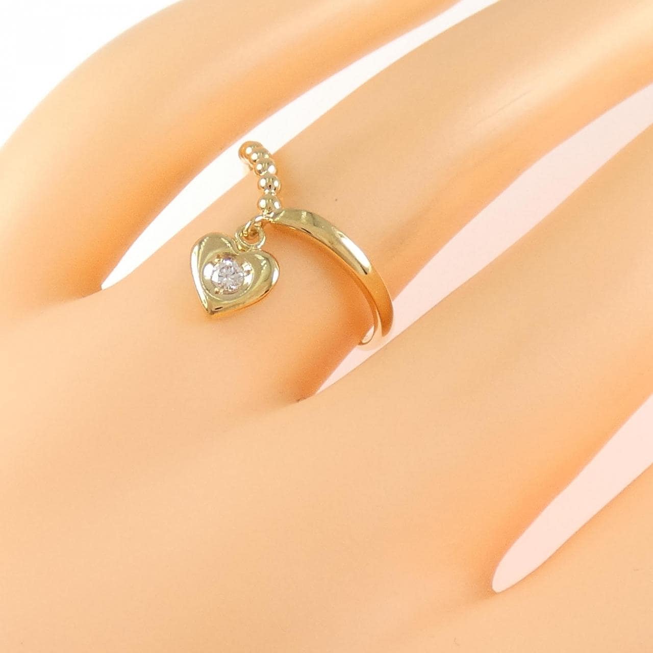 K18YG ハート ダイヤモンド リング 0.05CT