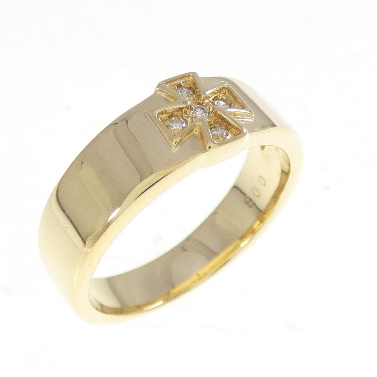 K18YG クロス ダイヤモンド リング 0.03CT
