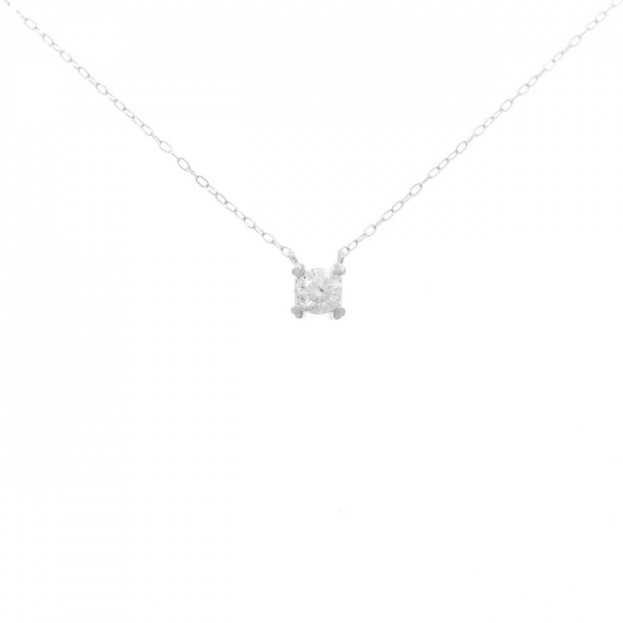 K18WG solitaire Diamond necklace 0.25CT
