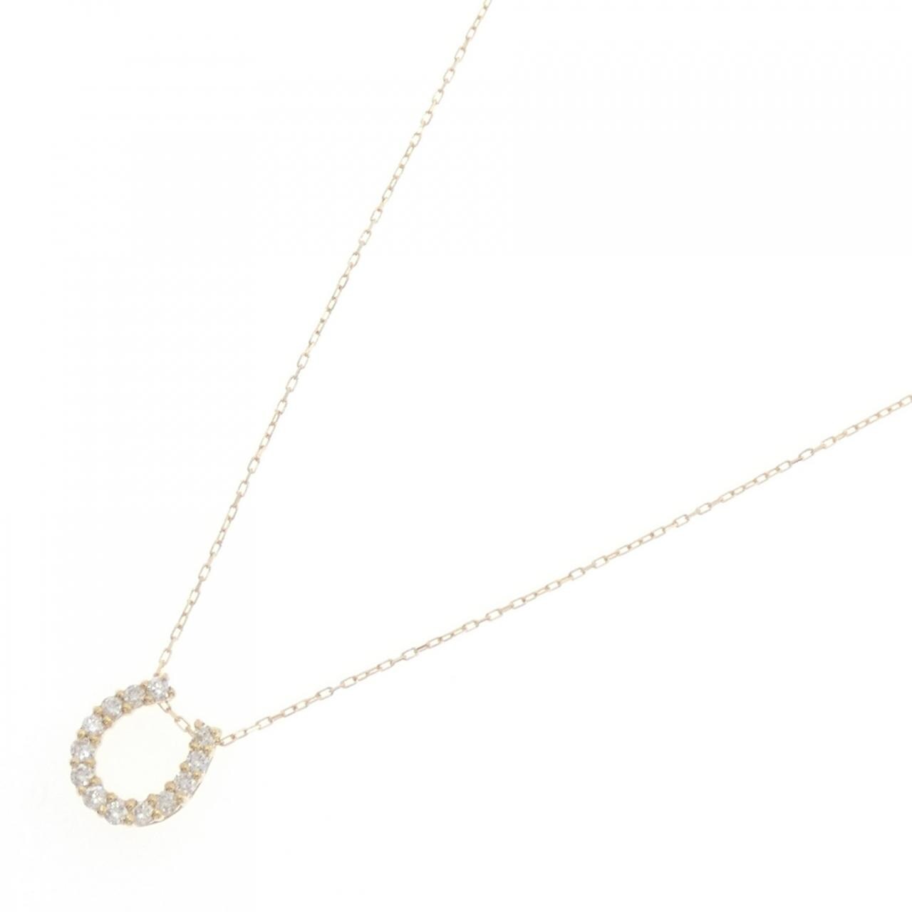 [新品] 18K 黃金馬蹄形鑽石項鍊 0.15CT