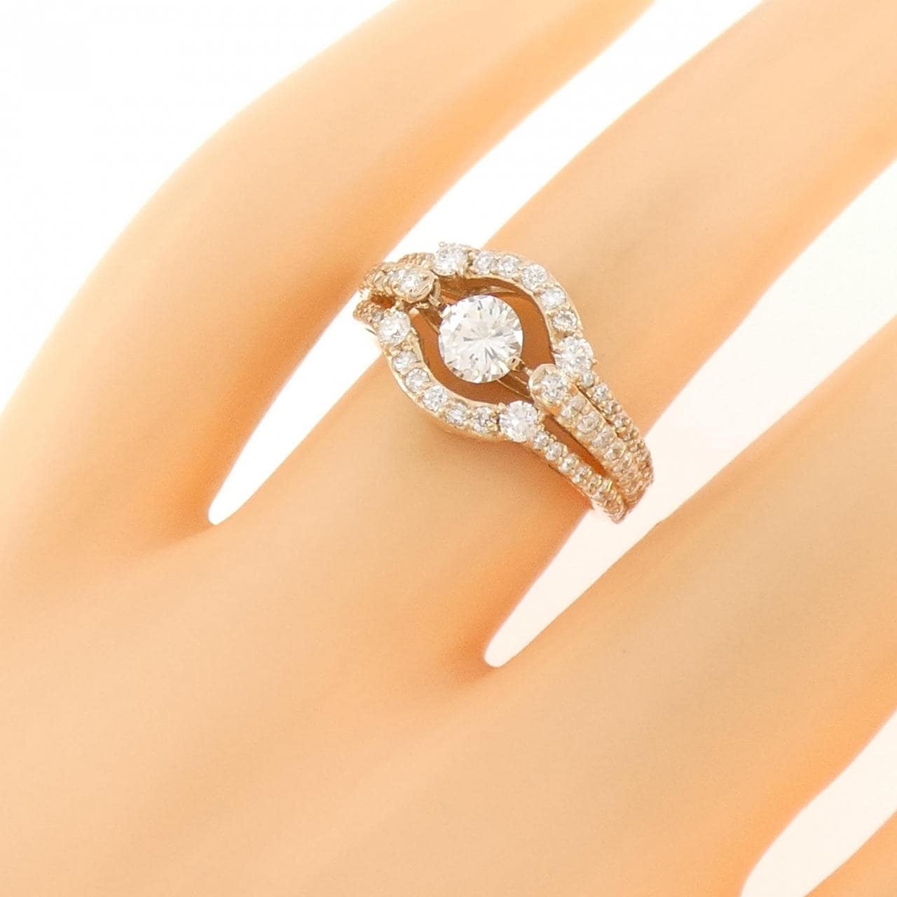 K18PG ダイヤモンド リング 0.367CT