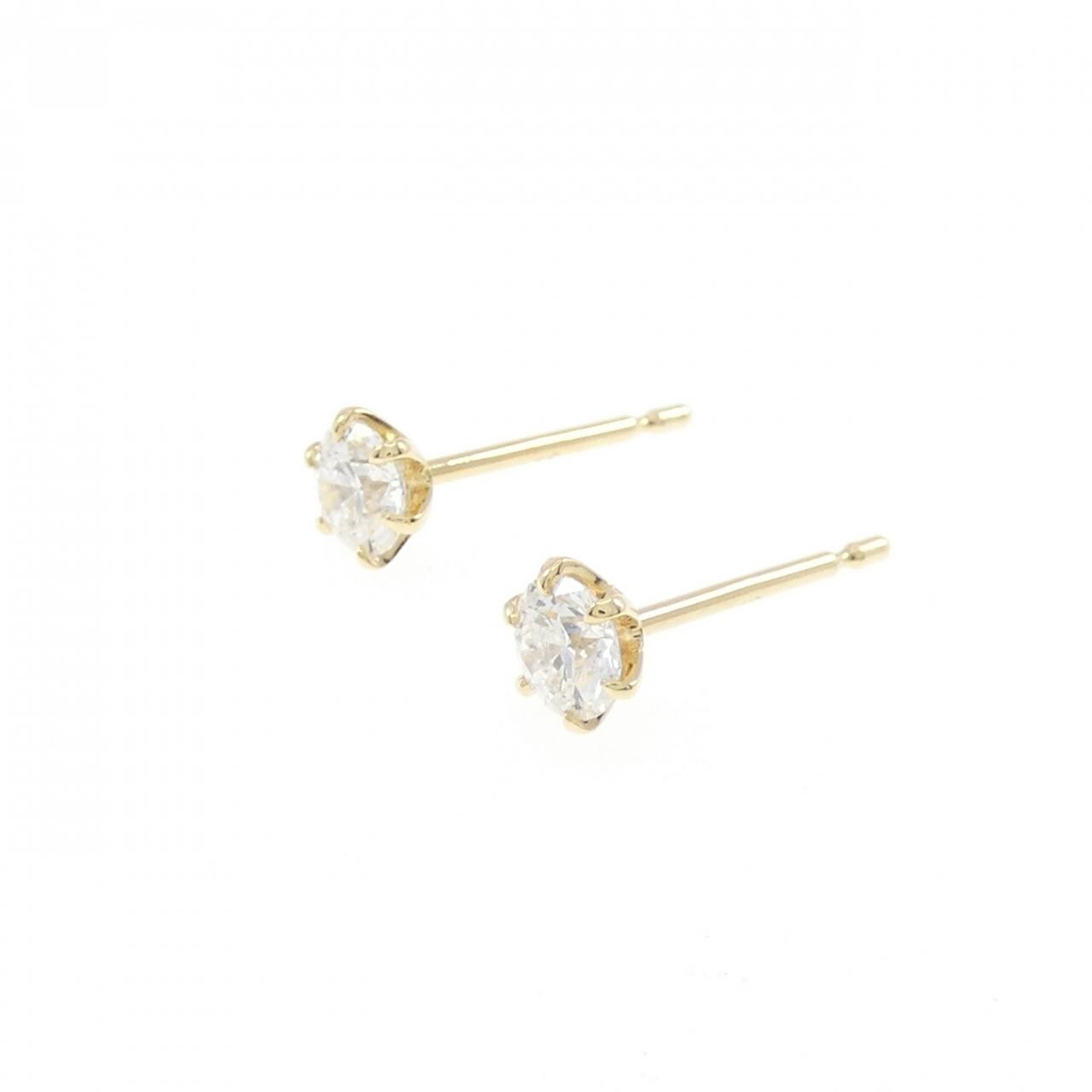 K18YG ダイヤモンド ピアス 0.204CT 0.207CT D VS1 EXT H&C