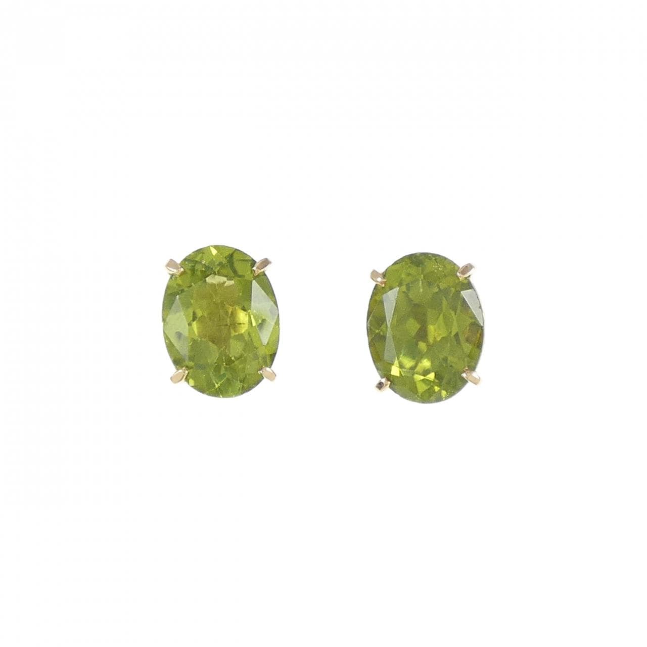 K18YG Peridot Earrings 3.773CT