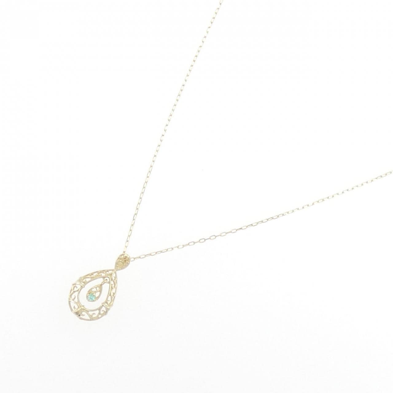 K10YG トルマリン ネックレス 0.01CT