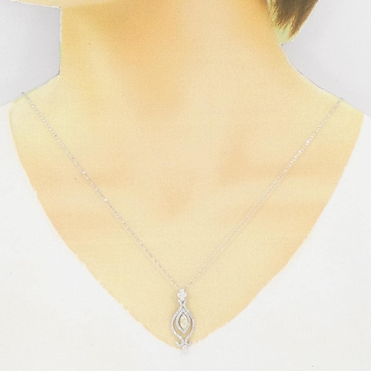 K18WG ダイヤモンド ネックレス 0.356CT