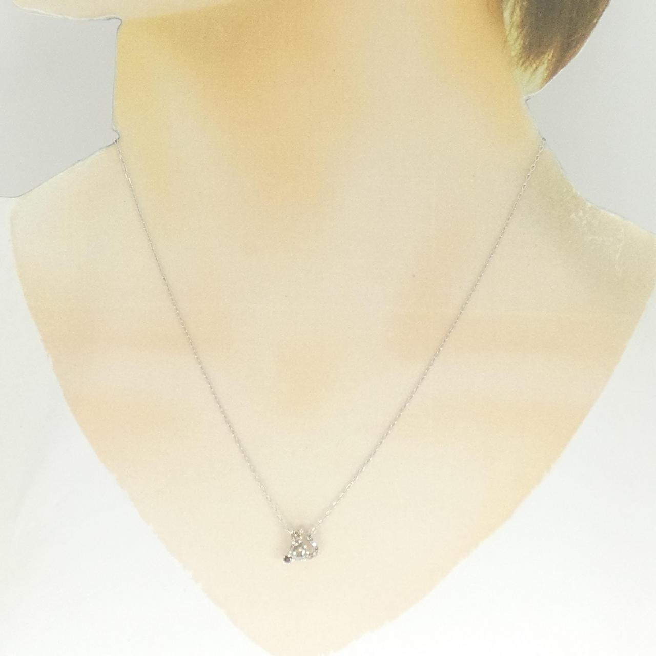 K18WG キャット ダイヤモンド ネックレス 0.50CT