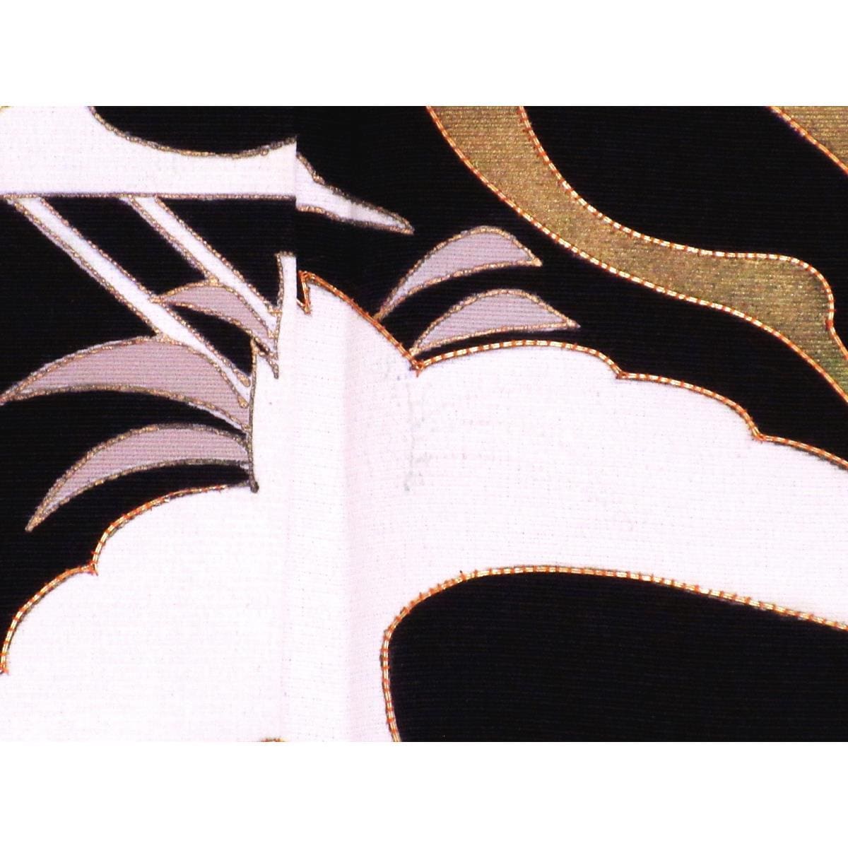 留袖　友禅金彩加工　刺繍入り　橘