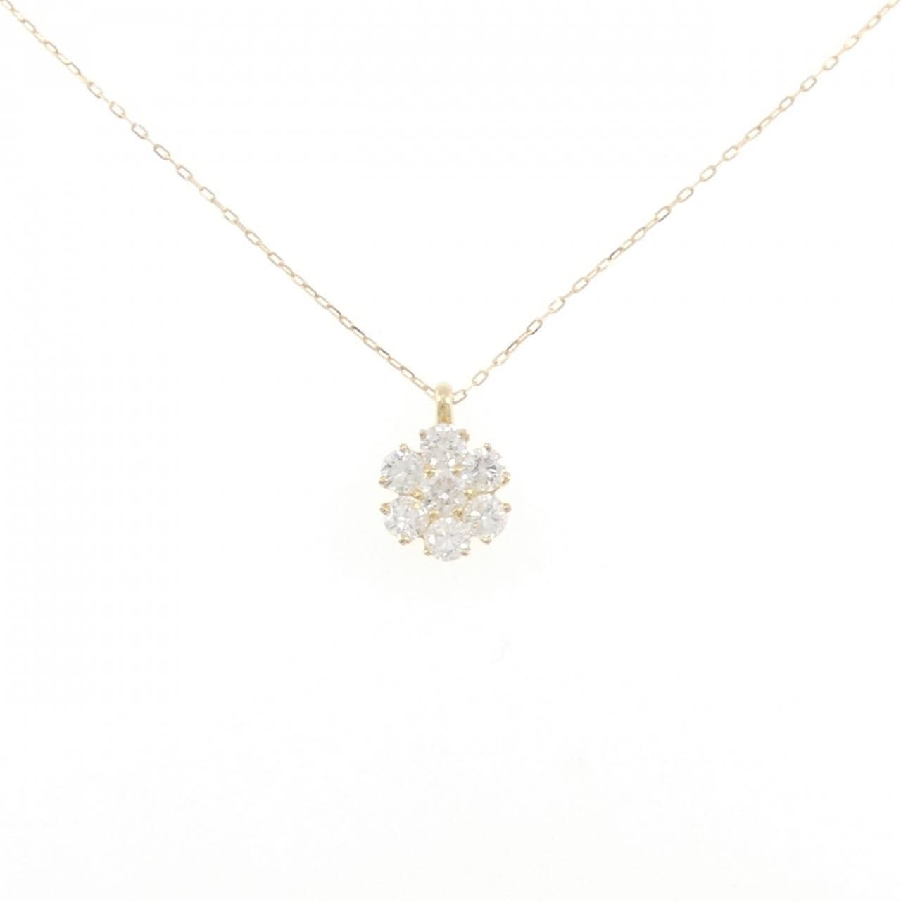 K18YG フラワー ダイヤモンド ネックレス 1.00CT