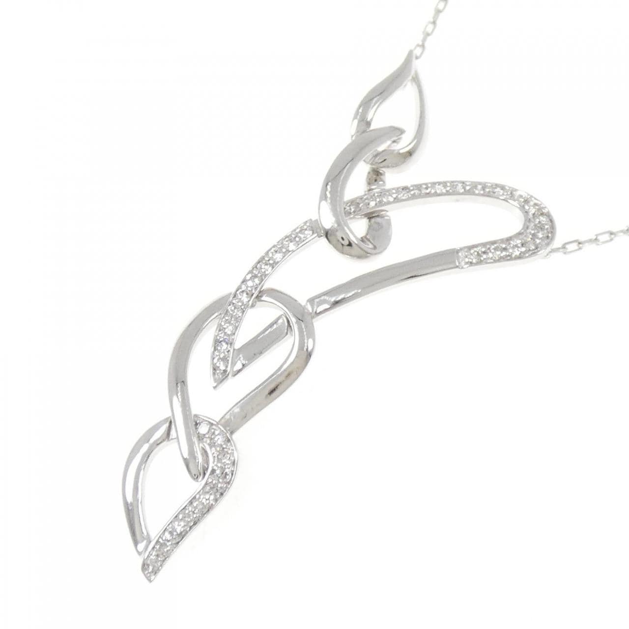 K18WG/18KTWG ダイヤモンド ネックレス